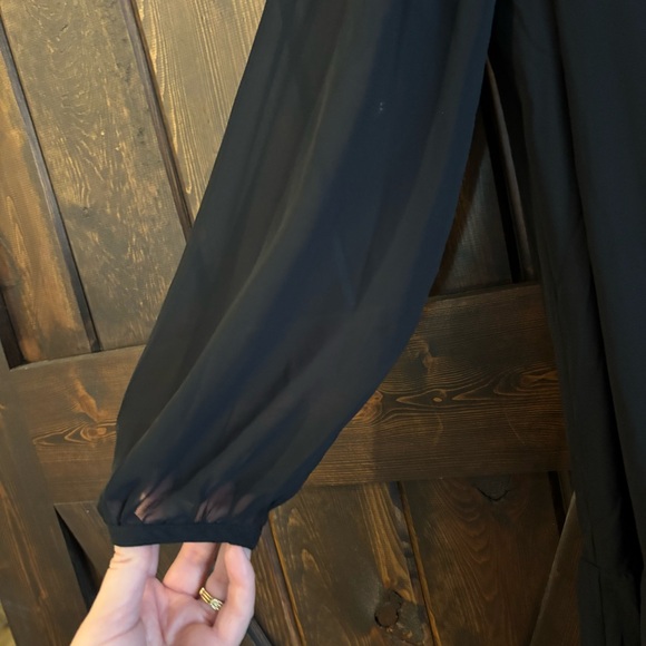 NWT Draper James Black Tie Neck Flounce Shift Long Sleeve Dress XL - Picture 5 of 11